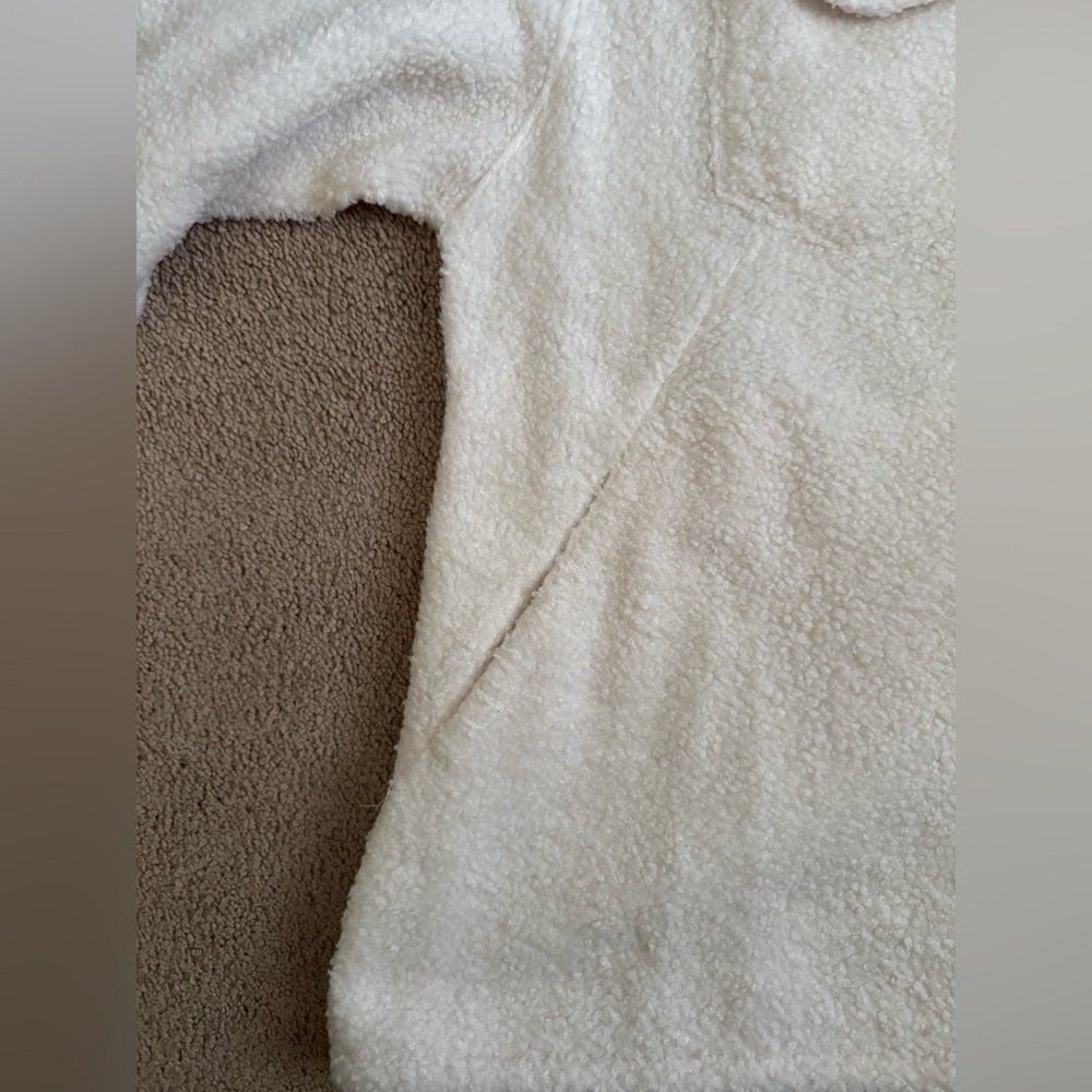 Linda Anderson Sherpa Shacket Jacket Women’s XXL Cream Button Front Teddy Fleece - Picture 5 of 8